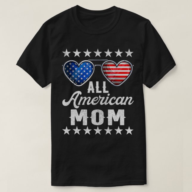 Camiseta Mommy Fourth Of July Costume All American Mom US F (Diseño del anverso)