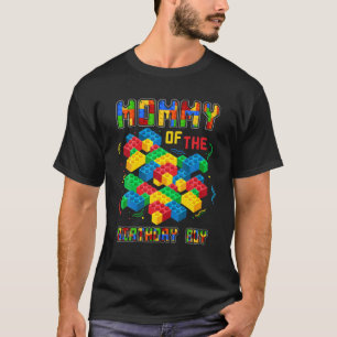 Camiseta Mommy Of Birthday Boy Divertido Bloques Construyen
