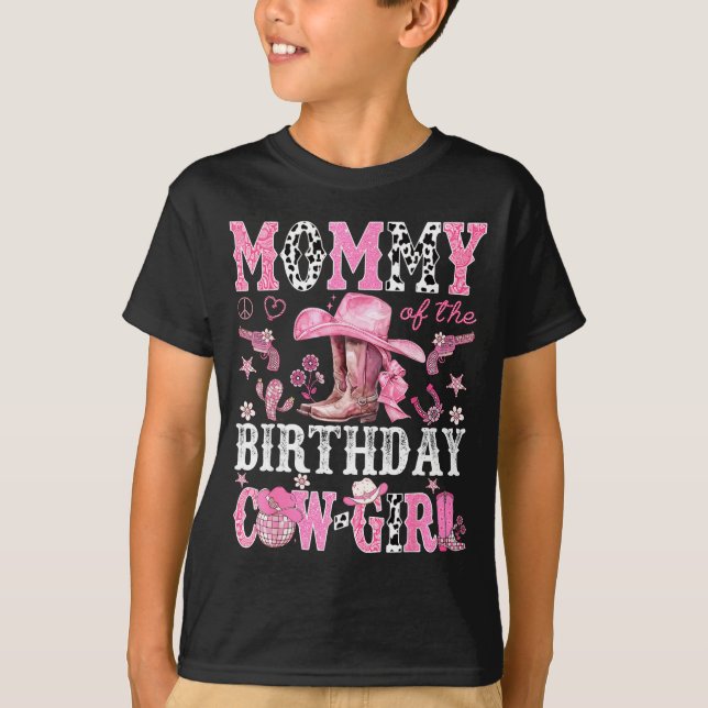 Camiseta Mommy Of The Birthday Cow-girl Nk Disco Rodeo West (Anverso)