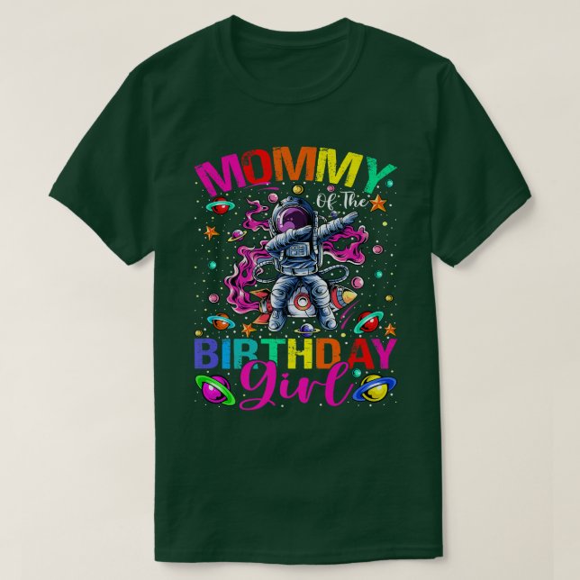 Camiseta Mommy Of The Birthday Girl Astronaut Boy Space The (Diseño del anverso)