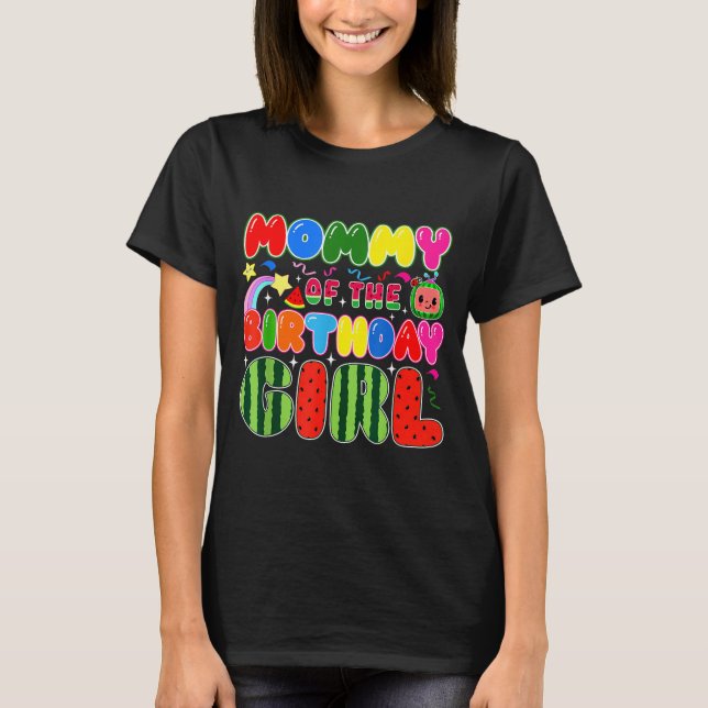 Camiseta Mommy Of The Birthday Girl Melon Family Matching F (Anverso)