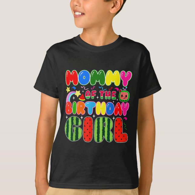 Camiseta Mommy Of The Birthday Girl Melon Family Matching F (Anverso)
