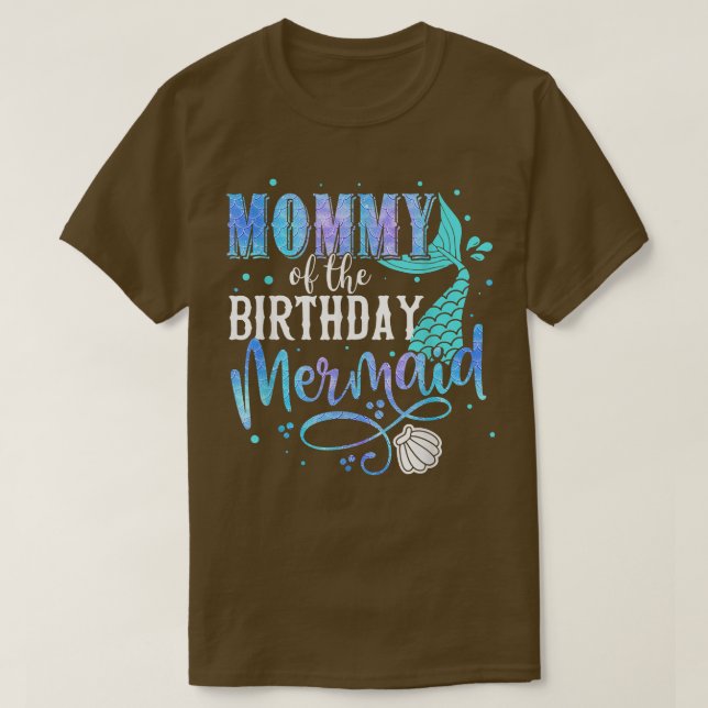 Camiseta Mommy Of The Birthday Mermaid Family Matching Part (Diseño del anverso)