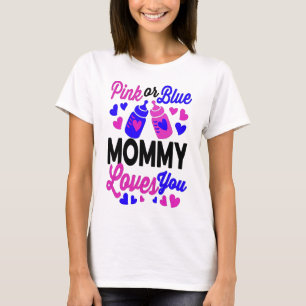 Camiseta MOMMY rosa o azul te ama   Baby Mom Gift