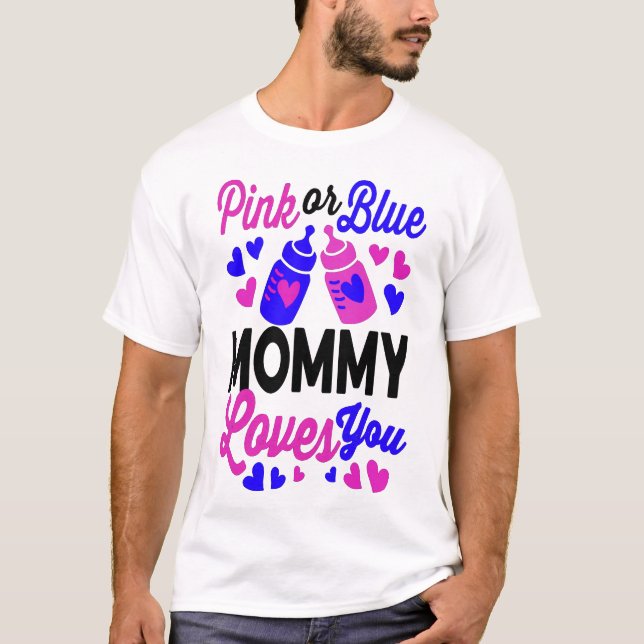 Camiseta MOMMY rosa o azul te ama | Baby Mom Gift (Anverso)