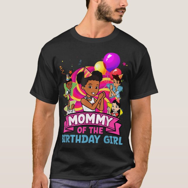 Camiseta Mommy The Birthday Girl Party Pink Doll Family Dec (Anverso)