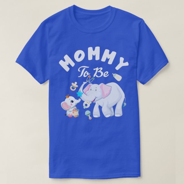 Camiseta Mommy To Be Elephant Baby Shower Mothers Day  (Diseño del anverso)