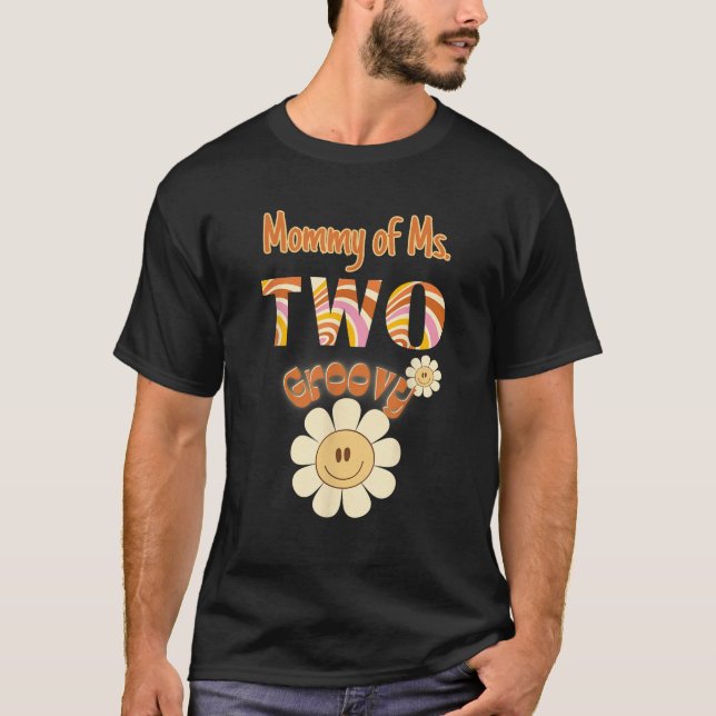 Camiseta Mommy Two Groovy 2nd Birthday Toddler Hippie Boho  (Anverso)