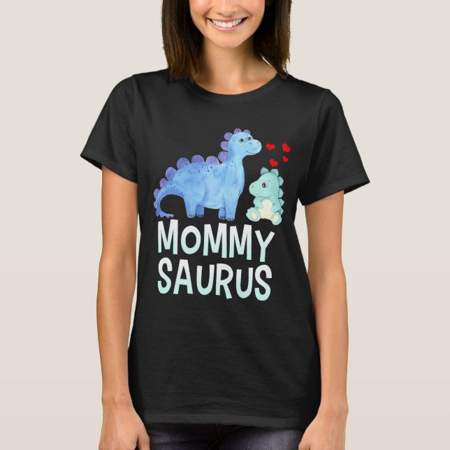 Camiseta Mommysaurus Dinosaur Baby Shower Para Mamá (Anverso)