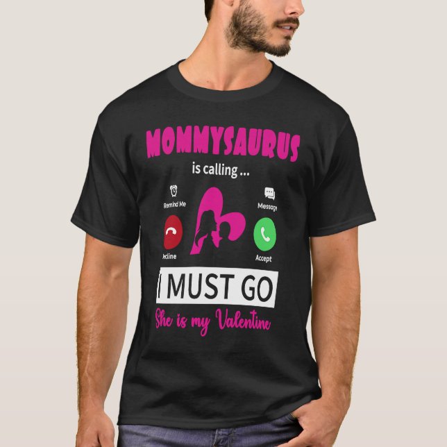 Camiseta Mommysaurus llama a ella mi Valentine Valenti (Anverso)