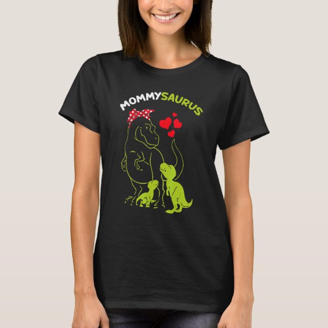 Camiseta Mommysaurus Mommy 2 Kids Dinosaur (Anverso)