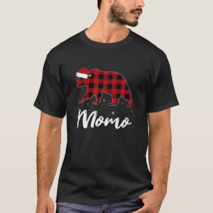 Camiseta Momo Bear Mujeres Navidades De Oro Rojo Pajama Fam