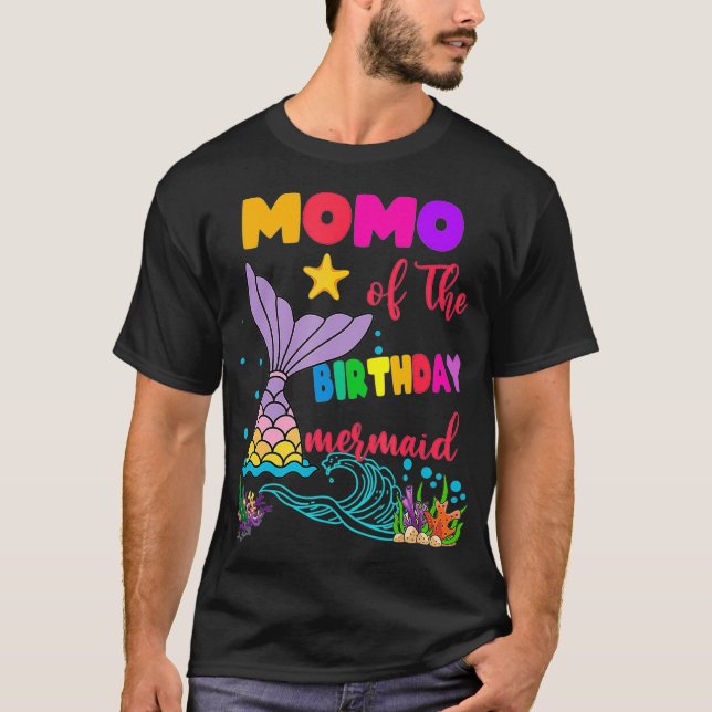 Camiseta Momo De La Familia De La Sirena De Cumpleaños _2  (Anverso)