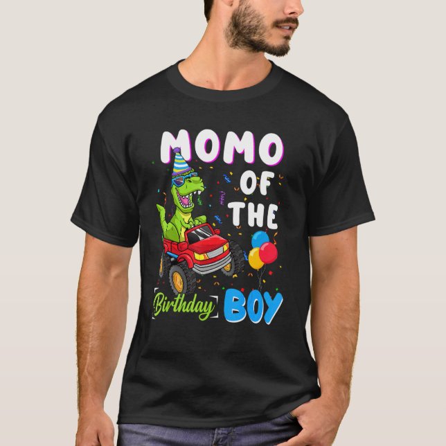 Camiseta Momo Del Camión Monstruo De Dinosaurios De Bday Bo (Anverso)