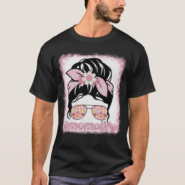 Camiseta Momo Messy Bun deja a Groovy a la flor hippie (Anverso)