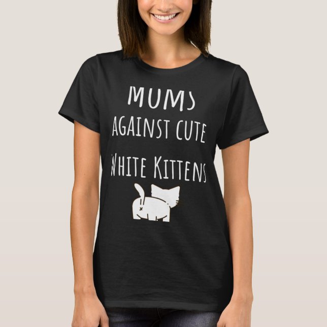 Camiseta Moms against cute white kittens Softball slogan (Anverso)