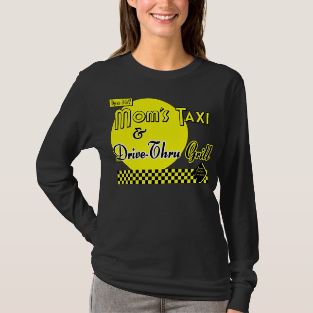 Camiseta Moms Taxi & Drive-Thru Retro Diciendo (Anverso)