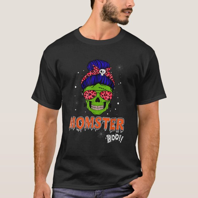 Camiseta Momster Funny Spooky Salty Skull Halloween Costume (Anverso)