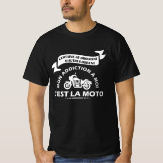 Camiseta Mon addiction à moi la moto homme cadeau