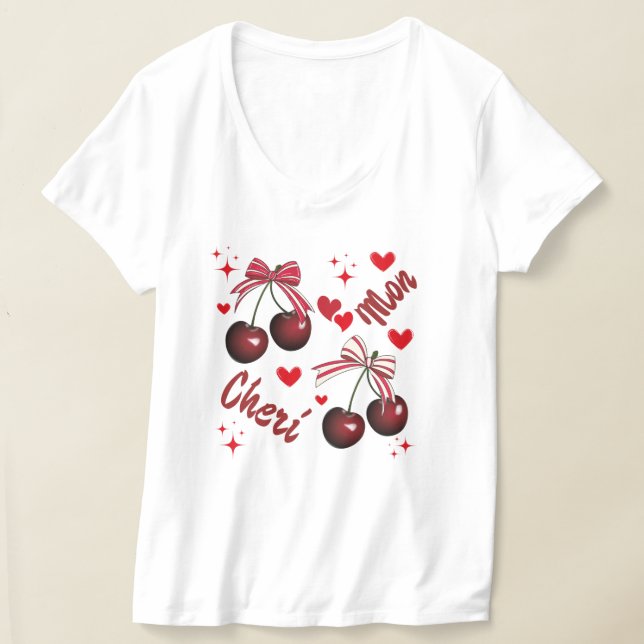 Camiseta Mon cheri cherry lindo francés (Distribución )