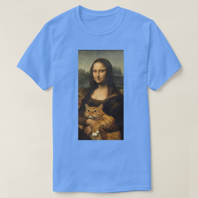Camiseta Mona artística y gato (Diseño del anverso)