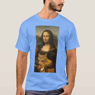 Camiseta Mona artística y gato