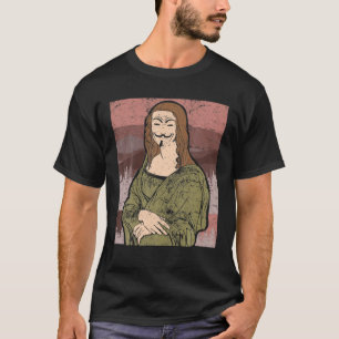 Camiseta Mona Lisa Anonymous Mask Hacker Mask Programador