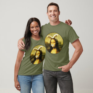 Camiseta Mona Lisa Bunny Ears Easter