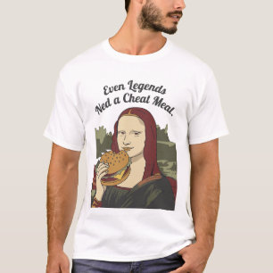 Camiseta Mona Lisa comiendo hamburguesa divertida parodia d