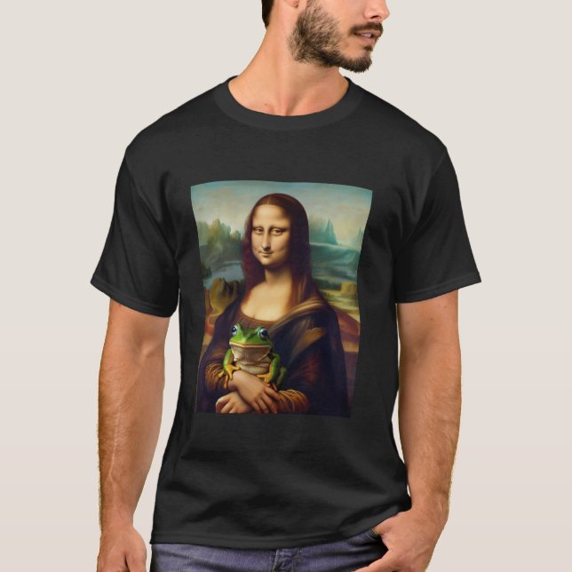 Camiseta Mona Lisa Con Rana Graciosa Pintura De Arte (Anverso)
