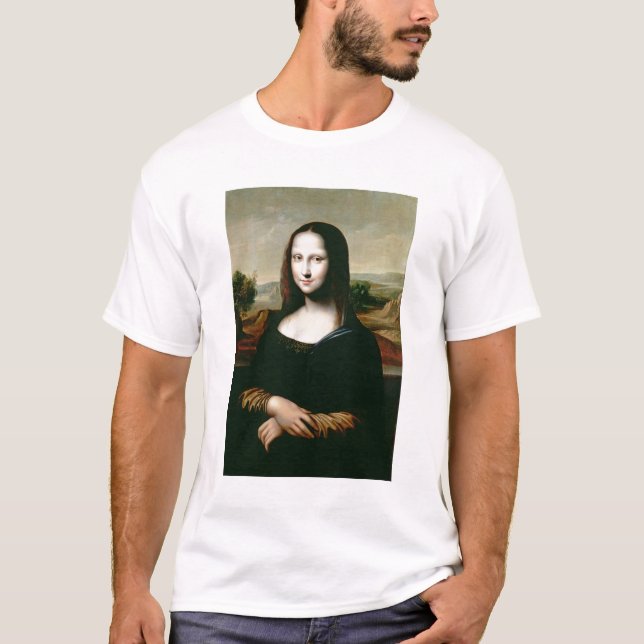 Camiseta Mona Lisa, copia de la pintura por Leonardo DA Vin (Anverso)