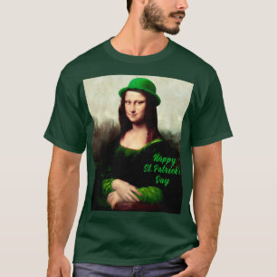Camiseta Mona Lisa Día de San Patricio Trébol