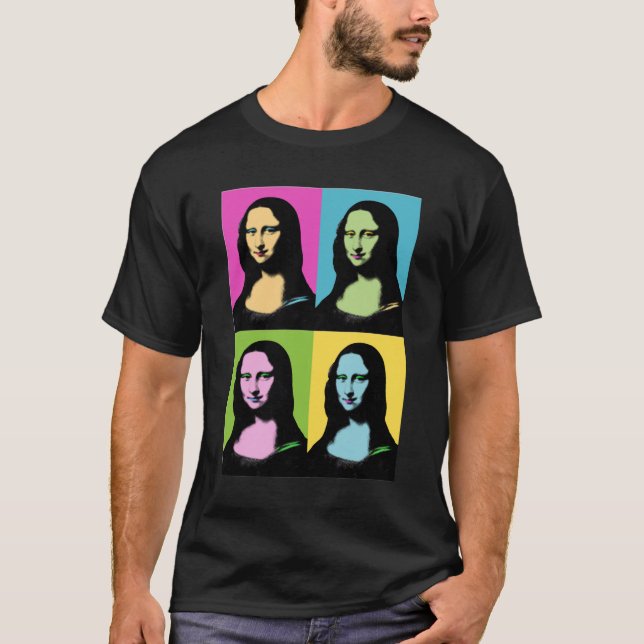 Camiseta Mona Lisa - Estilo de arte pop (Anverso)