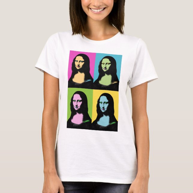 Camiseta Mona Lisa - Estilo de arte pop (Anverso)