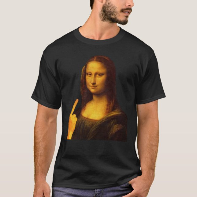 Camiseta Mona Lisa Funny Painting Middle Finger Sticker2738 (Anverso)