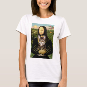 Camiseta Mona Lisa - Gato del tigre de Tabby Marrón