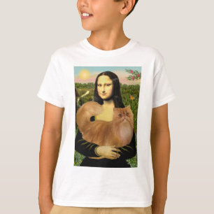 Camiseta Mona Lisa - gato persa rojo