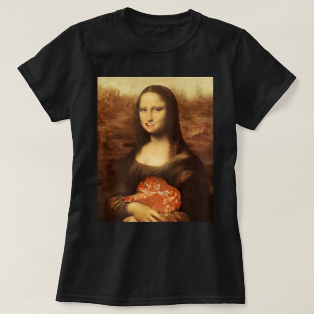 Camiseta Mona Lisa Heart Valentine's Day Kiss (Diseño del anverso)