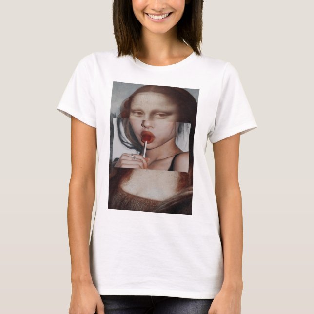 Camiseta Mona Lisa Lollipop coloreada (Anverso)