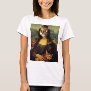 Camiseta Mona Lisa Naranja Cat