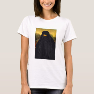 Camiseta Mona Lisa oculta detrás de Burqa