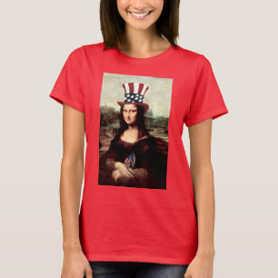 Camiseta Mona Lisa Patriótica - Preparada para el Día de la