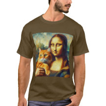 Mona Lisa pintando La Gioconda con un gato
