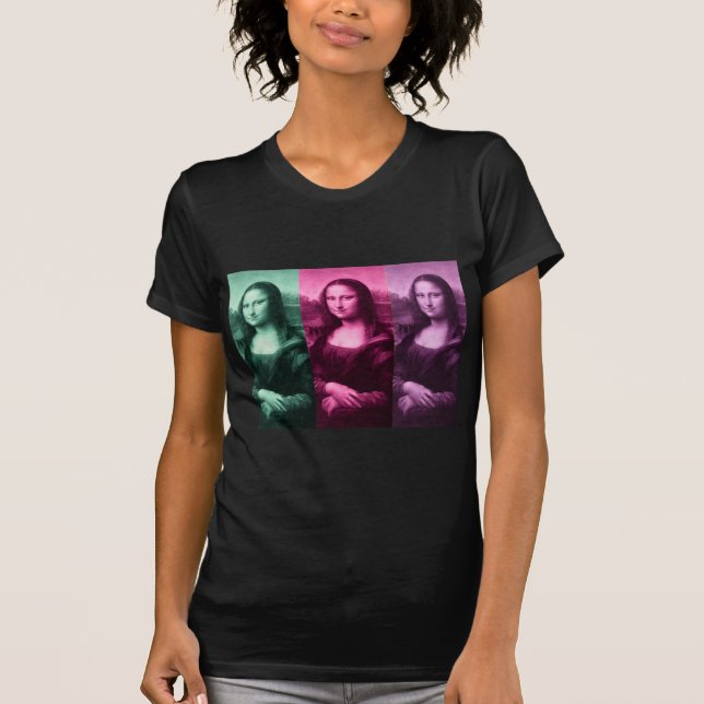 Camiseta Mona Lisa Púrpura Rosa Verde (Anverso)