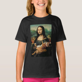 Camiseta Mona Lisa sosteniendo a su gato