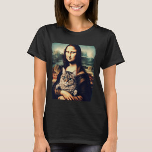 Camiseta mona lisa sosteniendo gato gatito para amante de g