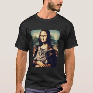 Camiseta mona lisa sosteniendo gato gatito para amante de l