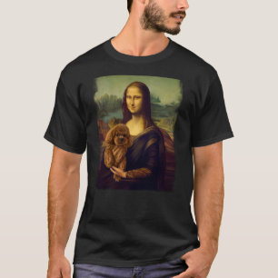 Camiseta Mona Lisa sosteniendo un Caniche Arte de Perro Lin