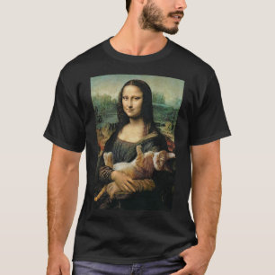 Camiseta Mona Lisa sosteniendo una imagen fotográfica de un