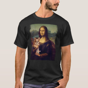 Camiseta Mona Lisa sosteniendo una parodia de arte de un pe